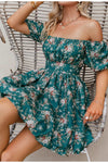 Vintage Floral Green Dress