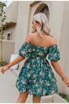 Vintage Floral Green Dress