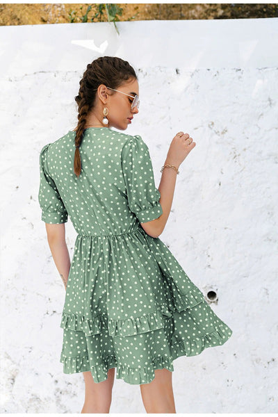 Vintage Polka Dot Green Dress