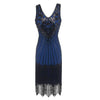Blue Plus Size 1920s Vintage Dress