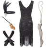 Vintage 1920s Matte Black Dress