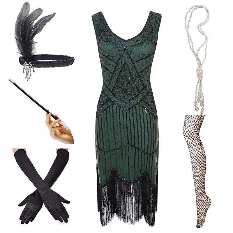 Vintage Dress 1920 Green