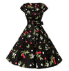 Vintage 1950s Dress Black Cherries