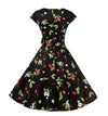 Vintage 1950s Dress Black Cherries