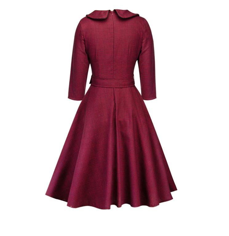 Vintage 50s Burgundy Dress