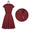 Burgundy Short Sleeve Vintage 50s Dress