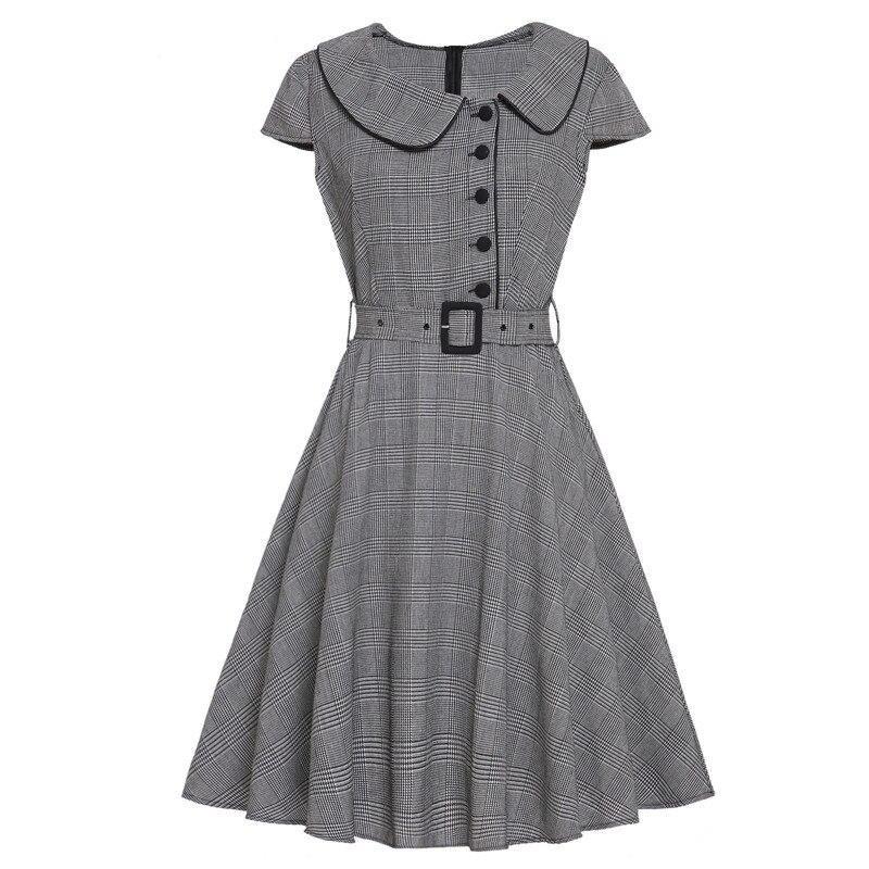 Vintage Dress 50 Gray Short Sleeves