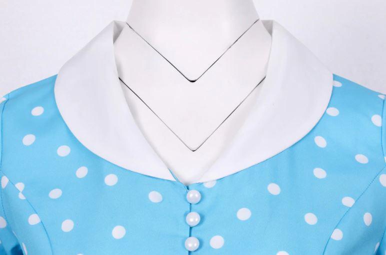 Vintage 50s Sky Polka Dot Dress