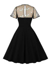 Black Plus Size 50s Vintage Dress