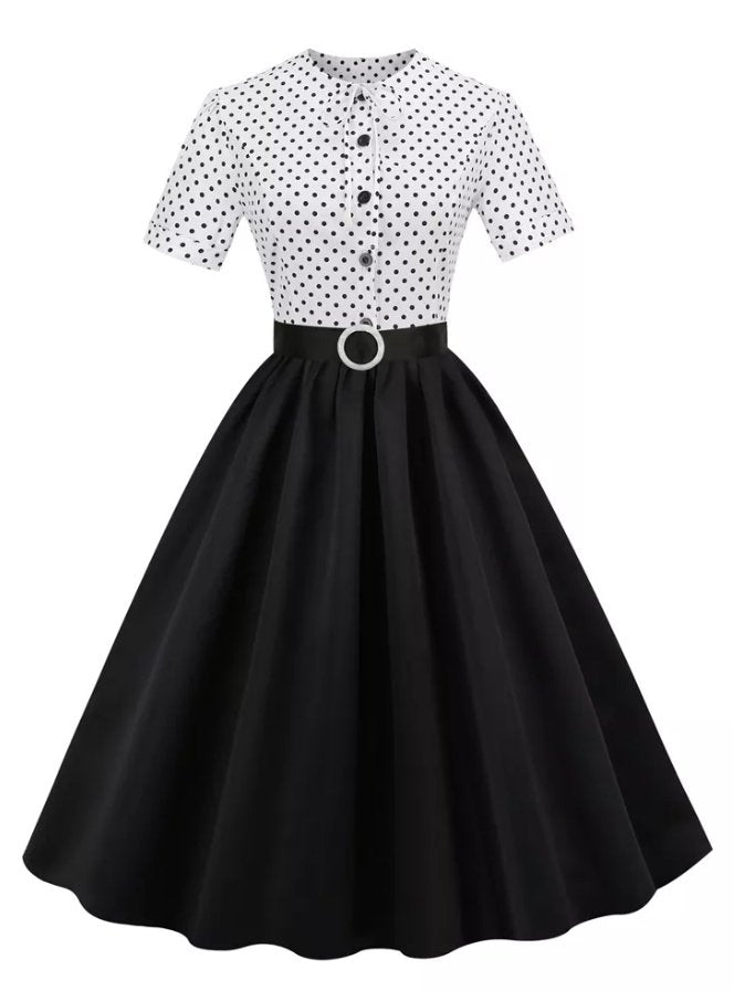 Vintage 60s Black And White Dress