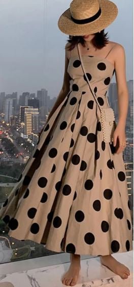 White Polka Dot Vintage Dress