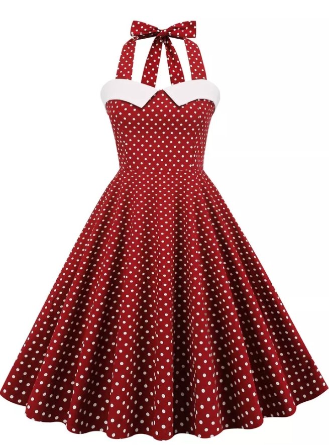 Rød polka dot vintage kjole