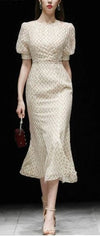 Vintage Dress Year 1940 Beige