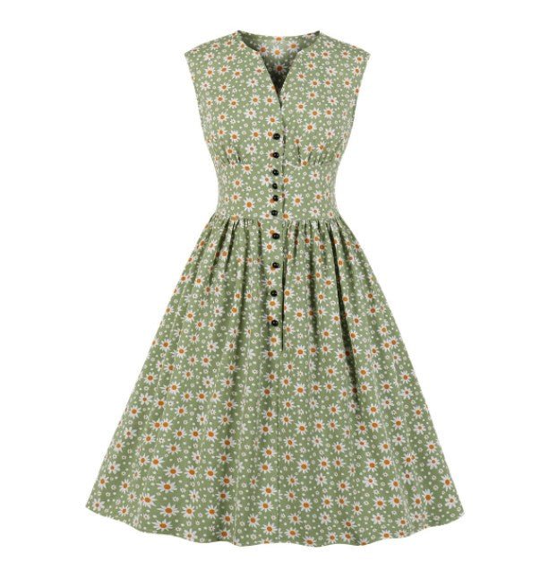 Floral Plus Size 1950s Vintage Dress