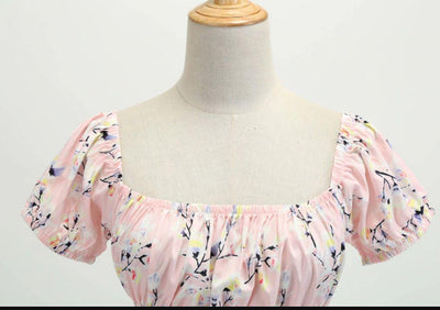 Vintage 60s Pink Flower Dress