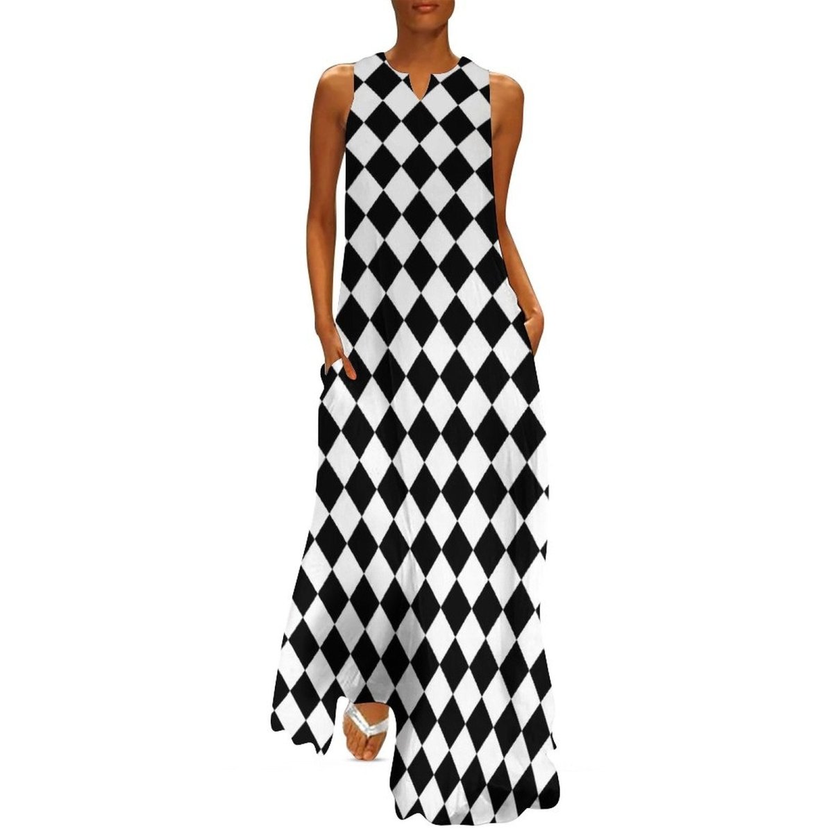Vintage 70s Checkerboard Dress