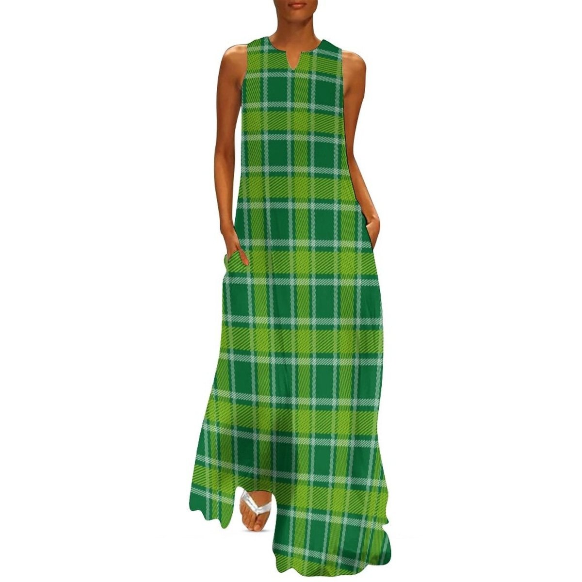 Long Green 70s Vintage Dress