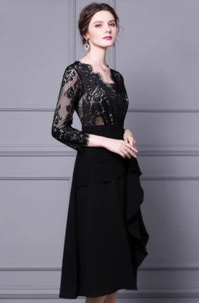 Vintage 1940s Designer Dress Black