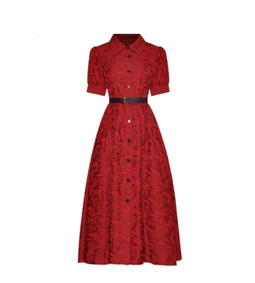Vintage 1940s Designer Dress Red