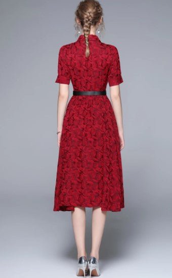 Vintage 1940s Designer Dress Red