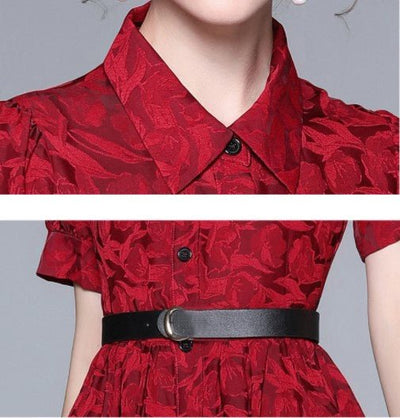 Vintage 1940s Designer Dress Red