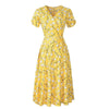 Floral 1940s Vintage Dress Yellow