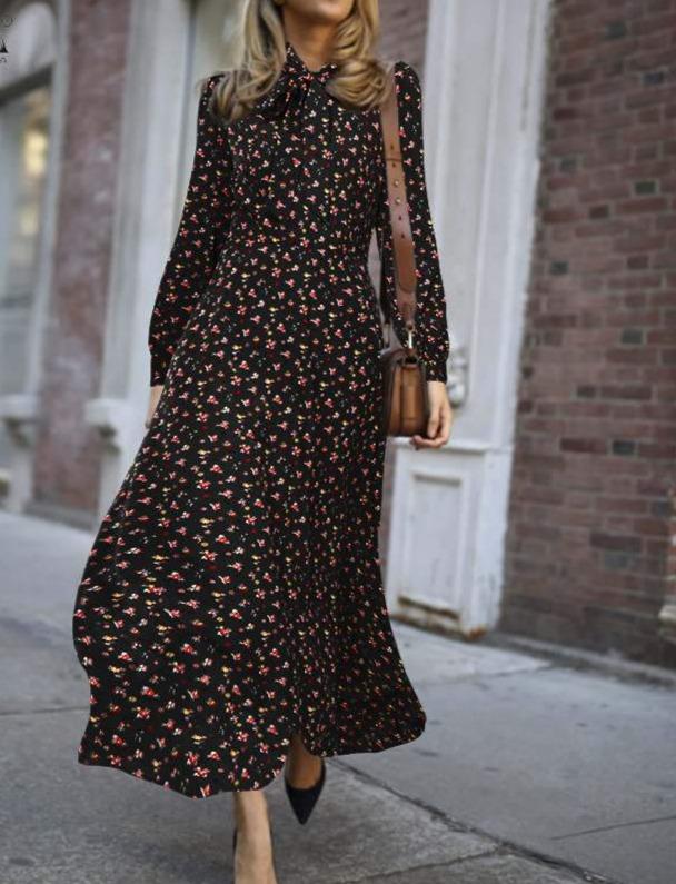 Vintage 1940s Fluid Dress Black