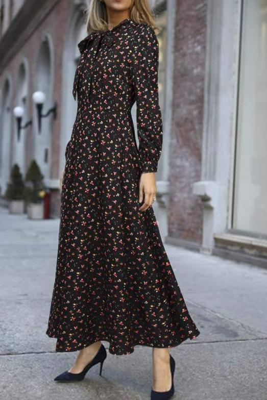 Vintage 1940s Fluid Dress Black