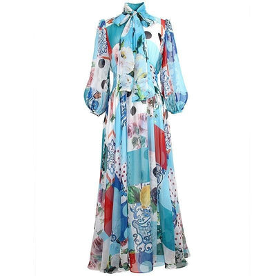 Vintage 1940s Long Patchwork Dress
