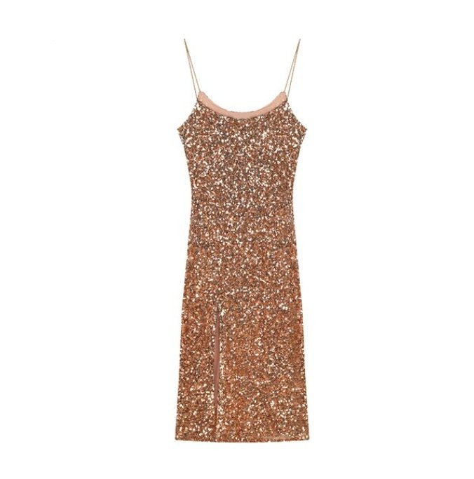 Vintage 1940s Bodycon Khaki Dress