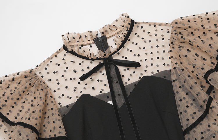 Vintage 1940s Black High Waisted Dress