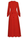 Red High Waist 1940s Vintage Dress