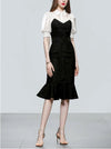 Black High Waist 1940s Vintage Dress