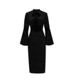 Black Velvet 1940s Vintage Dress