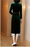 Green Velvet 1940s Vintage Dress