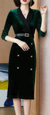 Green Velvet 1940s Vintage Dress