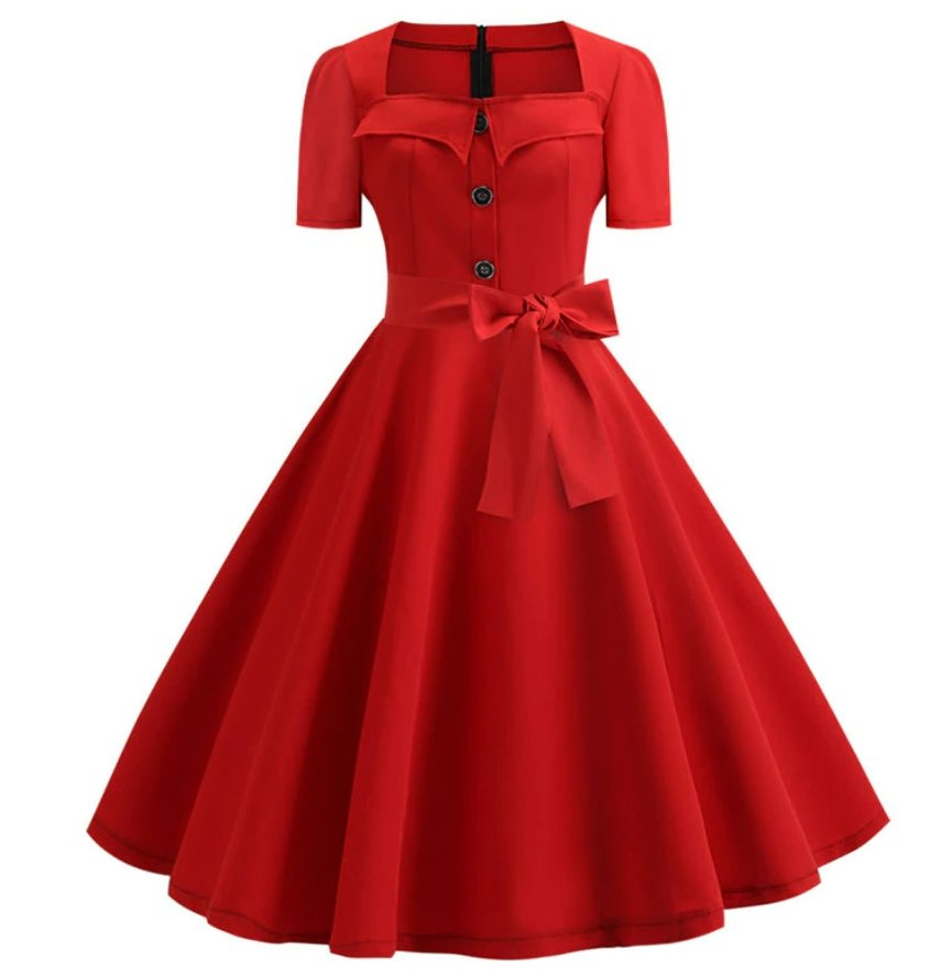 50s Vintage Dress Red