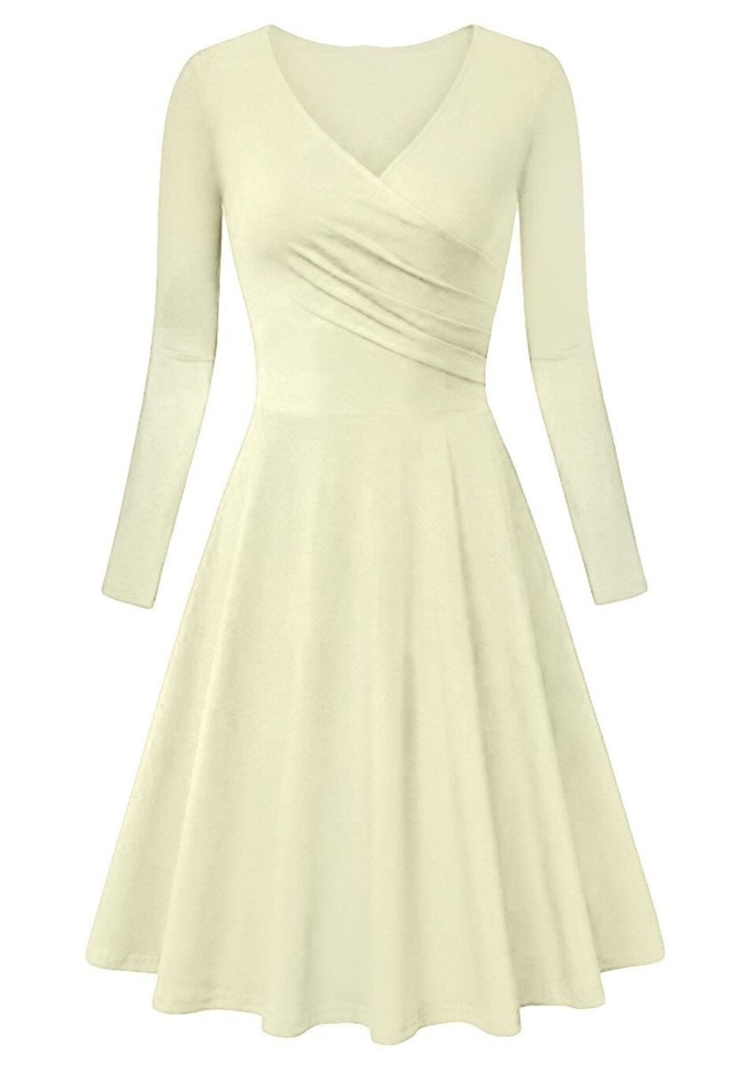 Beige Plus Size 60s Vintage Dress