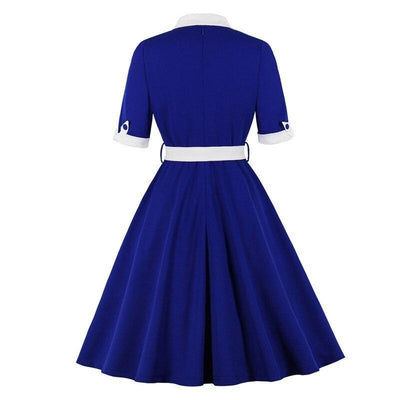 Blue White Autumn Vintage Dress