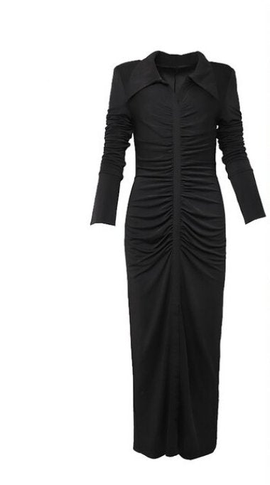 Black Vintage Fall Winter Dress