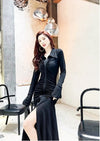 Black Vintage Fall Winter Dress