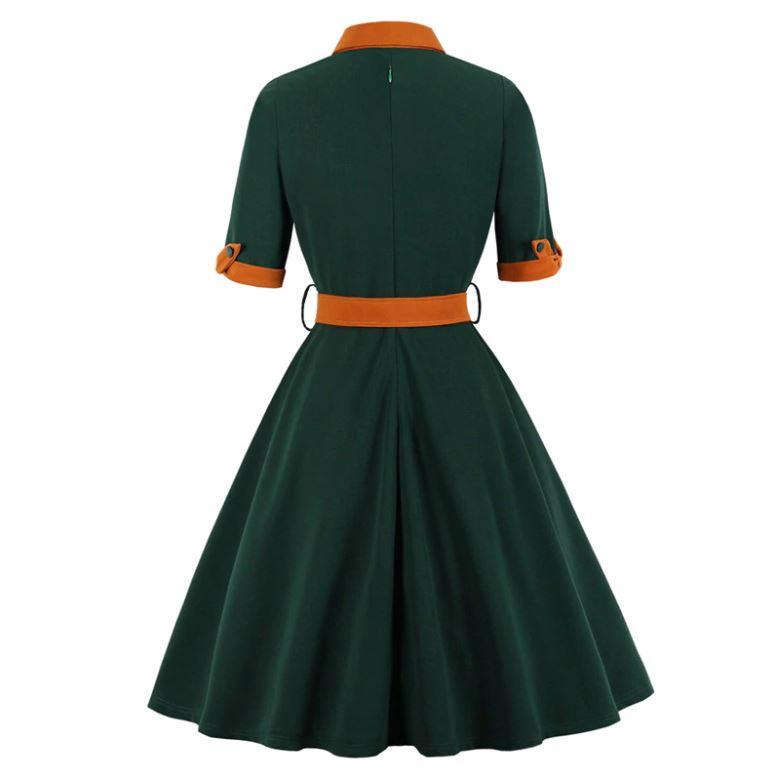 Autumn Vintage Dress Green