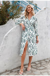 White And Green Vintage Dress