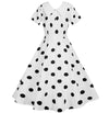 White Vintage Dress With Black Dots