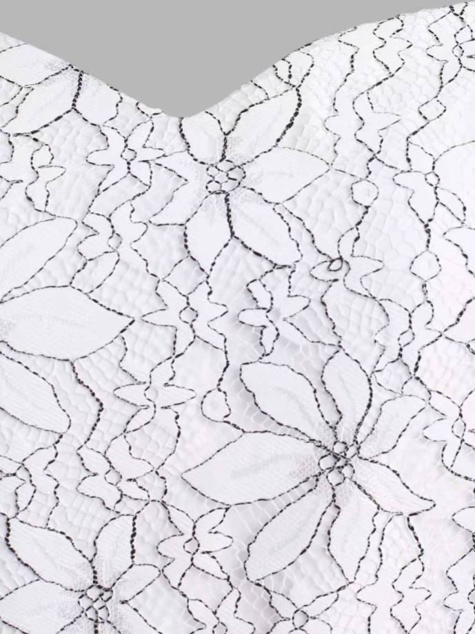 Vintage White Embroidery Dress