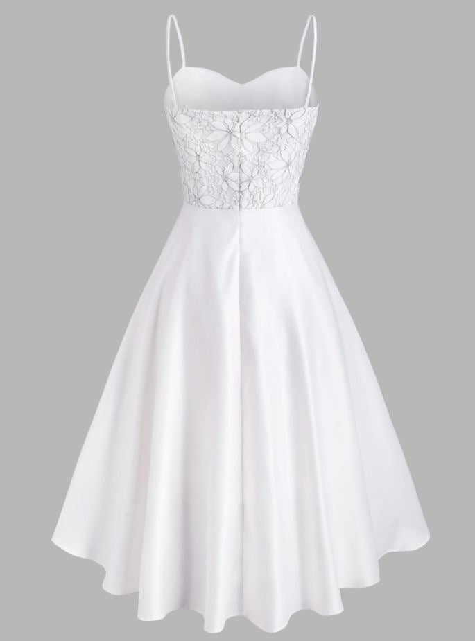 Vintage White Embroidery Dress