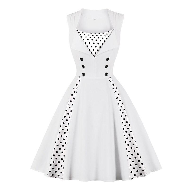 Vintage White Rockabilly Dress