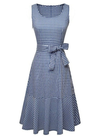 Vintage Blue Checked Dress