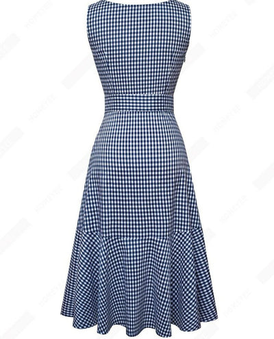 Vintage Blue Checked Dress