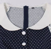Blue Vintage Dress With Lace Collar